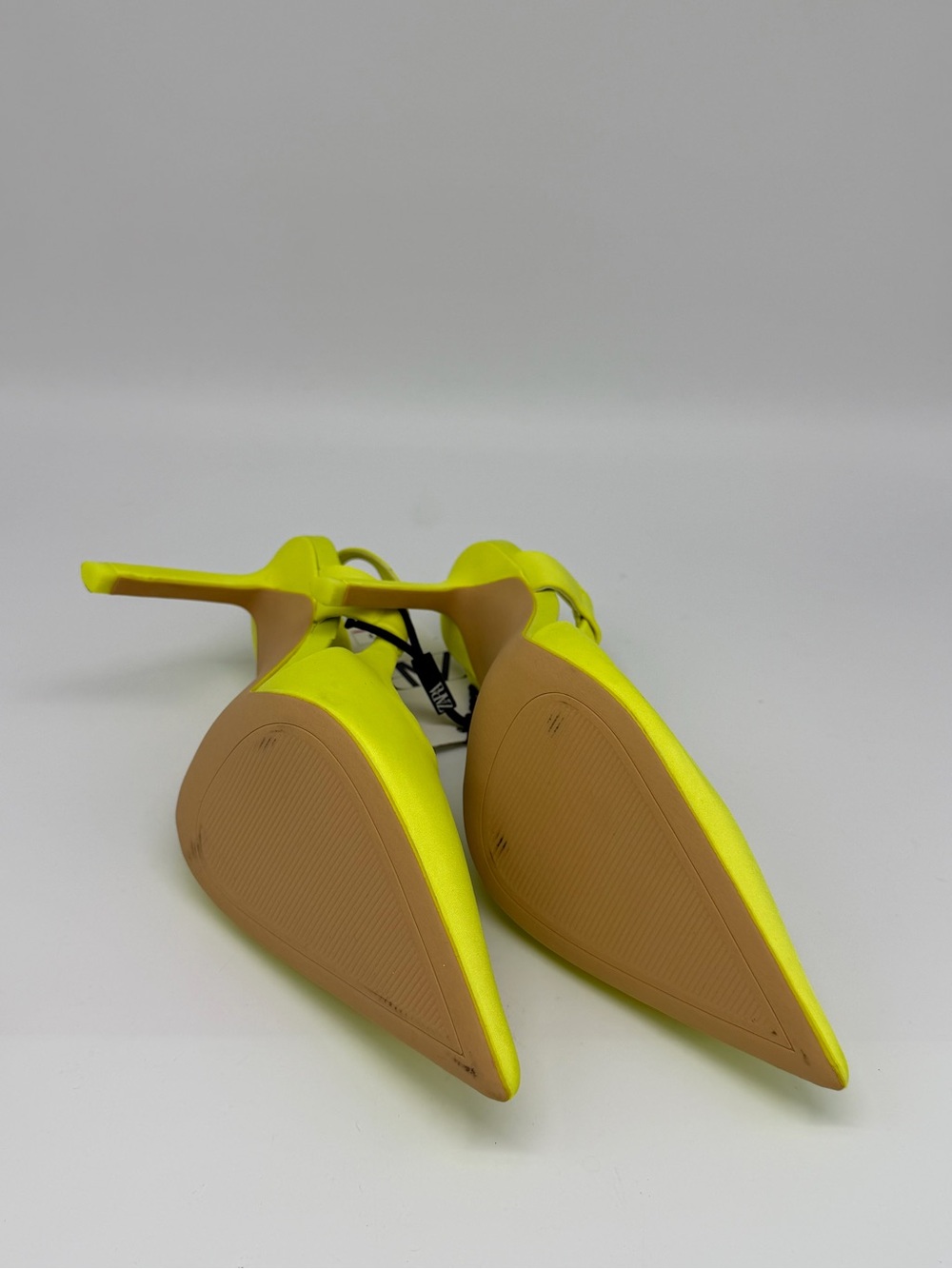 Zara Neon Yellow Pointed Slingback Pumps with Buckle Strap - Picture 6 of 6